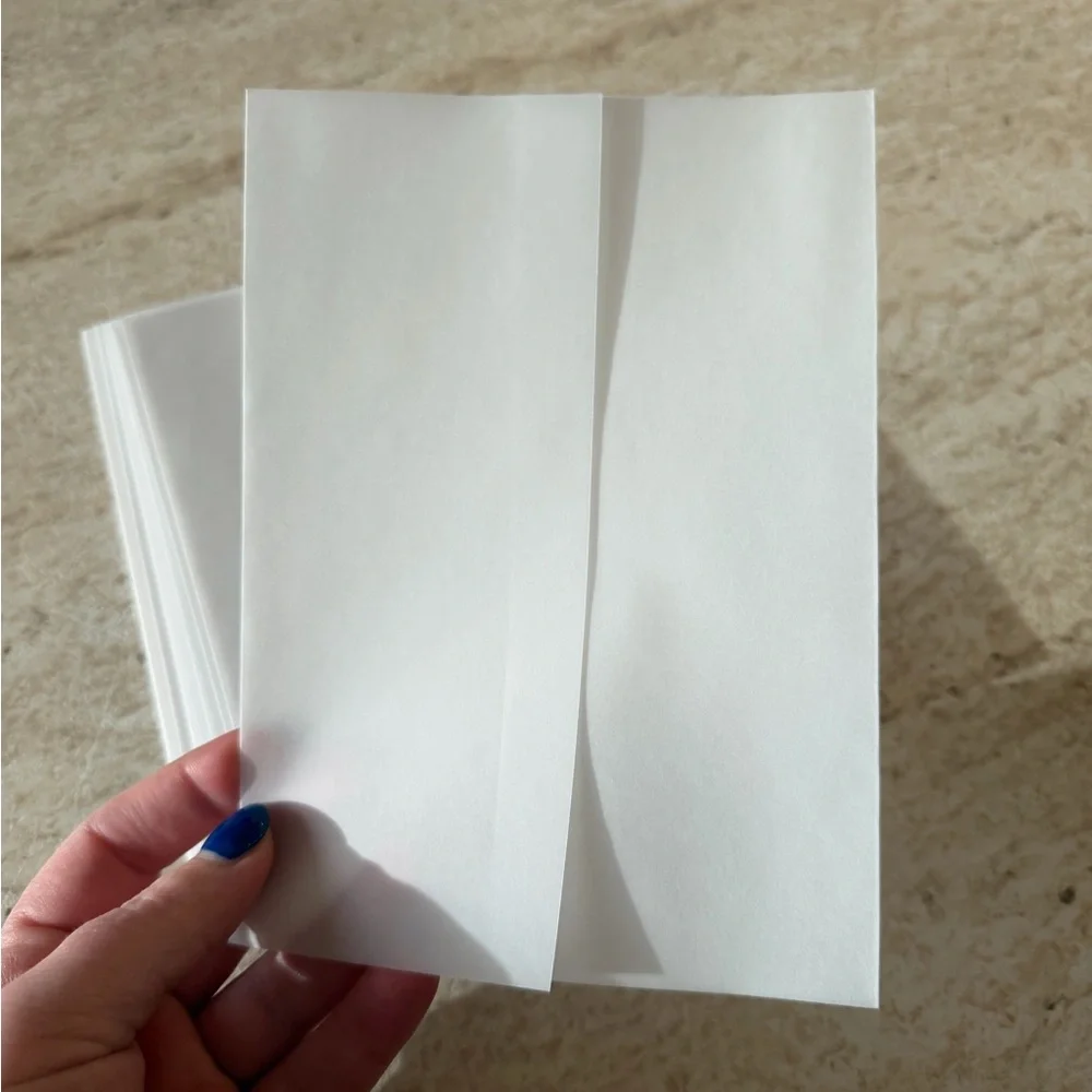50 Pre Folded Vellum Jackets 5 by 7 for Invitations